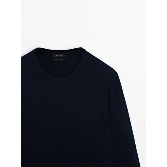 Massimo Dutti Mens 100 Cashmere Sweater XL Blue Long Sleeve 0908/333 NWT - Picture 5 of 11